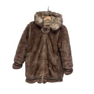 Vintage Hansa Branta by Stearns Faux Fur Aztec Parka Medium Goose Down Oversized